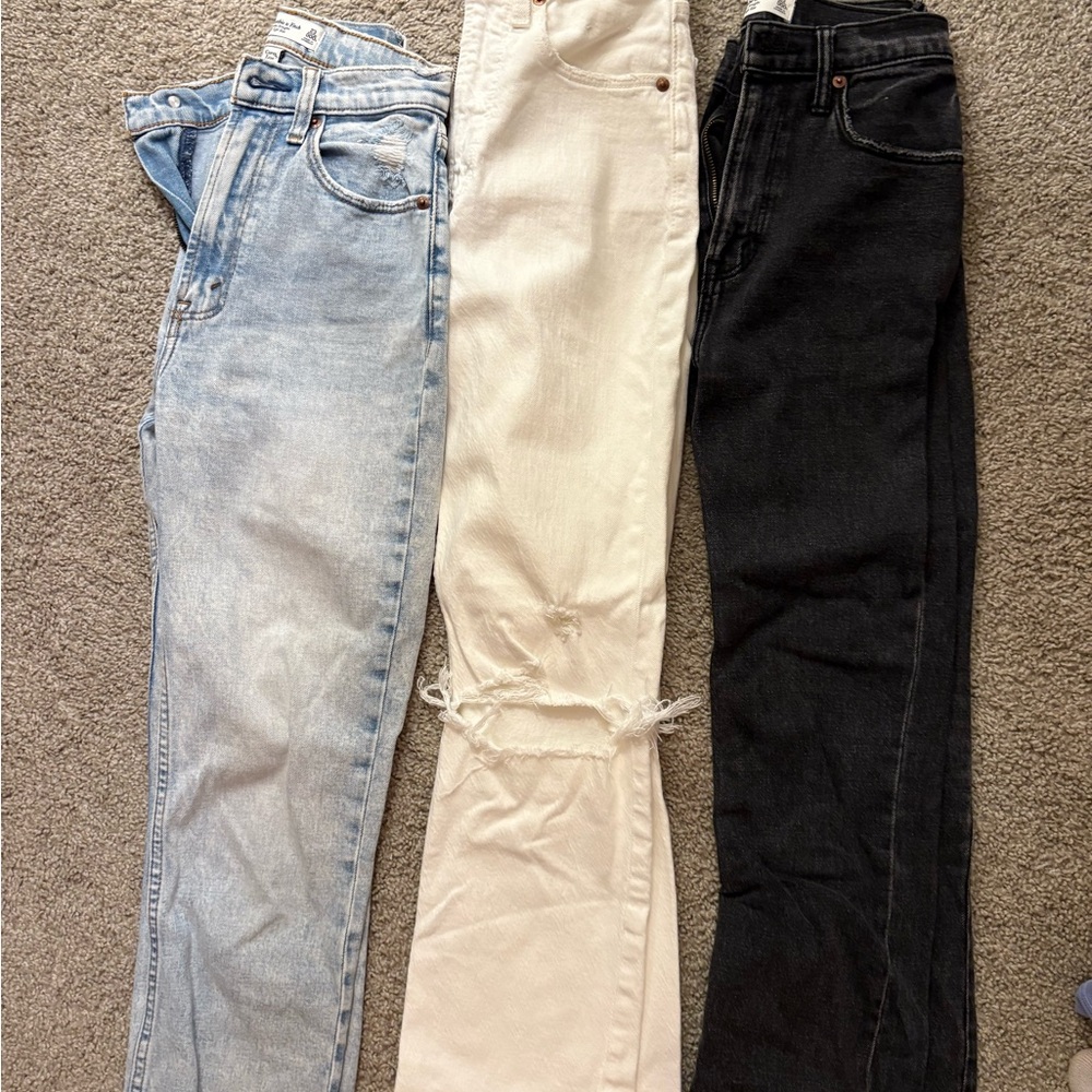 Abercrombie & Fitch Women's Jeans - ankle straight ultra high rise 23 short